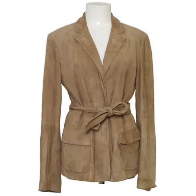 Leren blazer (Beige) van 'S MaxMara Acetaat, Zijde