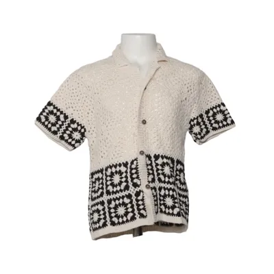 Strickjacke (Weiß, Schwarz) von Zara Baumwolle, Polyester