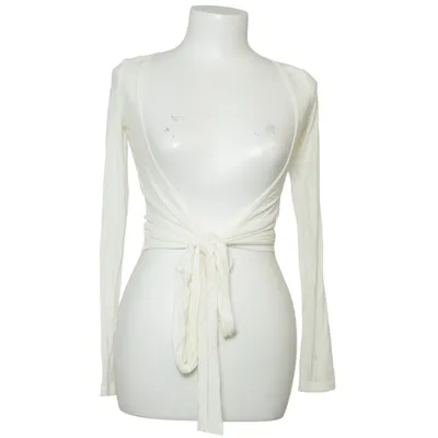 Wrap top (White) from Exercere Acrylic, Elastane, Viscose