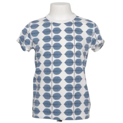 T-shirt (Blå, Vit) från Polarn O. Pyret Elastan, Ekologisk bomull