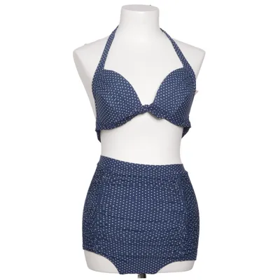 Bikini (Blå, Vit) från Unique Vintage Elastan, Nylon
