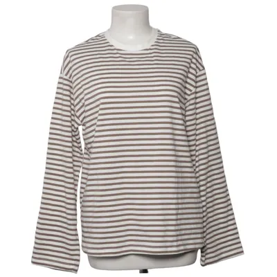 Långärmad t-shirt (Brun, Vit) från Pieces Bomull, Polyester