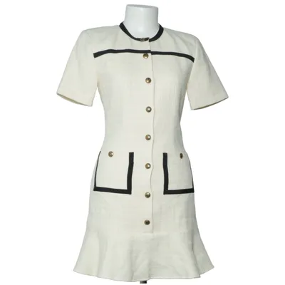 Dress (White, Black) from Sandro Acrylic, Cotton, Polyamide, Polyester, Viscose
