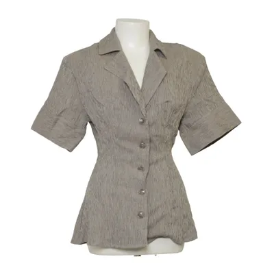 Short sleeve shirt (Linen Blend Structured Short Sleeve Shirt) from NA-KD Cotton, Linen