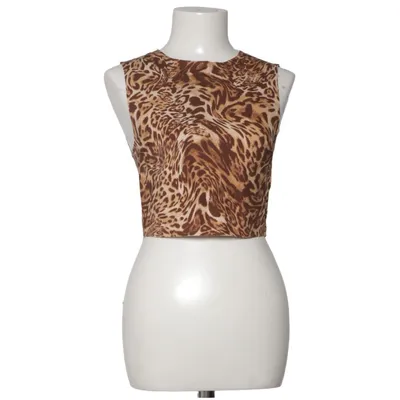 Crop top (Brown, Beige) from Stronger Elastane, Polyamide