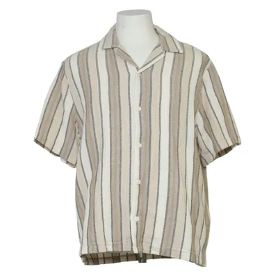 Kurzarmhemd (Beige, Weiß) von Zara Baumwolle, Polyester