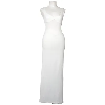 Maxi dress (White) Elastane, Polyester