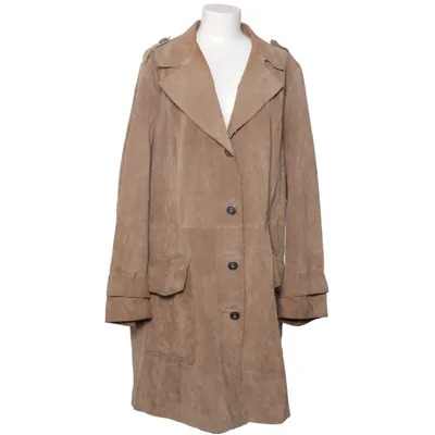 Läderkappa (Brun) från XLNT Woman Skinn, Polyester