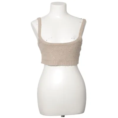Crop top (Beige) från NA-KD Akryl, Metallfiber, Polyamid