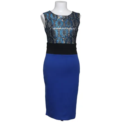 Jurk (Blauw, Zwart, Meerkleurig) van Emamoda Elastaan, Polyester
