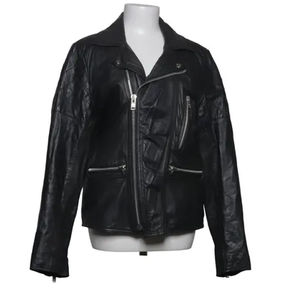 Bikerjack (Zwart) van Burning Palms Katoen, Polyester