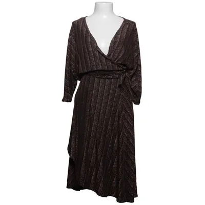 Robe portefeuille (Noir, Marron) de Zara W&B Collection Élasthane, Fibre métallique, Polyamide