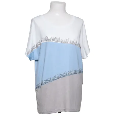 T-shirt (Blanc, Bleu, Gris) de Miss Charm Coton, Élasthane