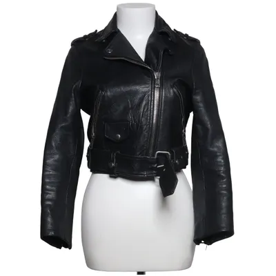 Bikerjack (Zwart) van Acne Studios Katoen, Leer, Viscose