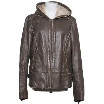 Veste en peau de mouton retournée (Gris) de Ricano Cuir, Polyester
