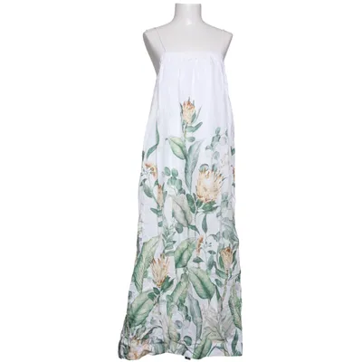 Maxikleid (Weiß, Grün, Braun) von H&M Baumwolle, Leinen