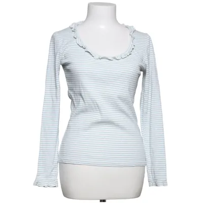 Långärmad t-shirt (Vit, Blå) från Boden Bomull, Metallfiber