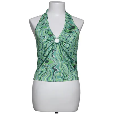 Halterneck top (Grøn, Flerfarvet) fra Even & Odd Elastan, Polyester