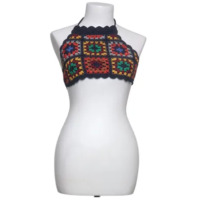 Halter neck top (Blue, Multicolored) from Pull & Bear
