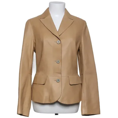 Leren blazer (Beige) van Christ Acetaat, Leer, Viscose
