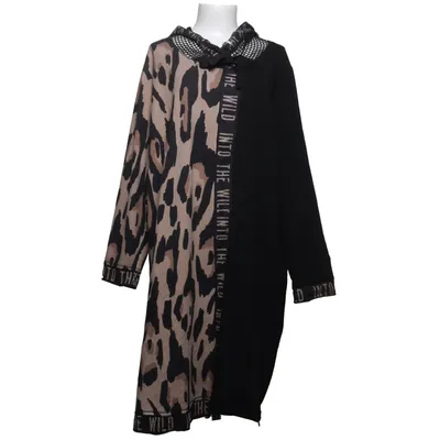Capuchon jurk (Zwart, Beige) van Tredy Katoen, Elastaan, Polyester