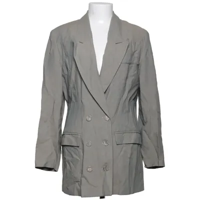 Blazer (Gray) from Creation Charmante Acetate, Linen, Polyester, Viscose