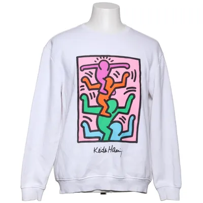 Sweatshirt (Hvid, Flerfarvet) fra H&M Bomuld, Polyester