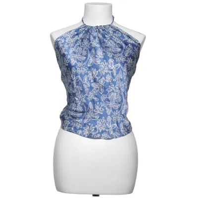 Halternecktopp (Blå, Vit)