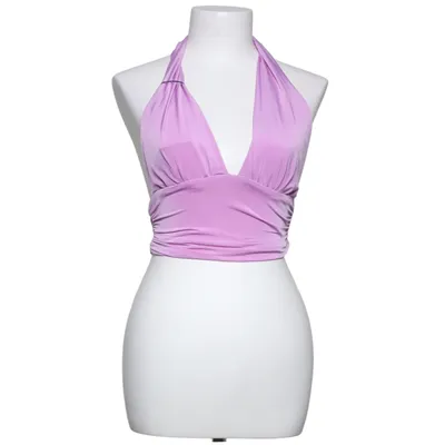 Halterneck top (Lilla) fra H&M Elastan, Polyester
