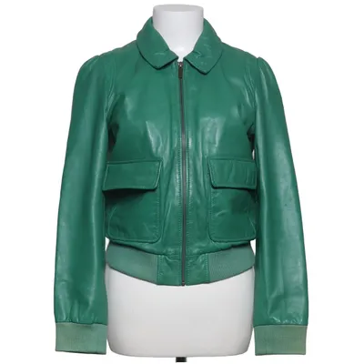 Veste en cuir (Vert) de Mademoiselle R Cuir, Polyester