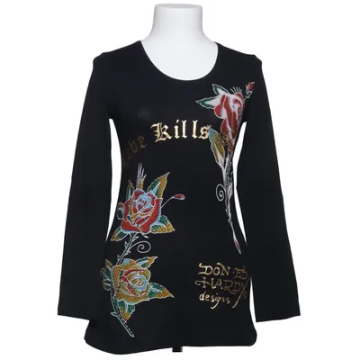 Long sleeve T-shirt (Black, Multicolored) from Ed Hardy Cotton, Elastane