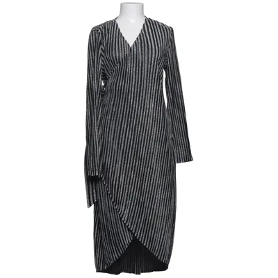 Wrap dress (Black, Silver) from Aéryne Metallic fiber, Polyester