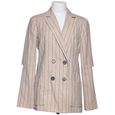 Blazer (Beige) from Tibi Cotton, Cupro, Wool