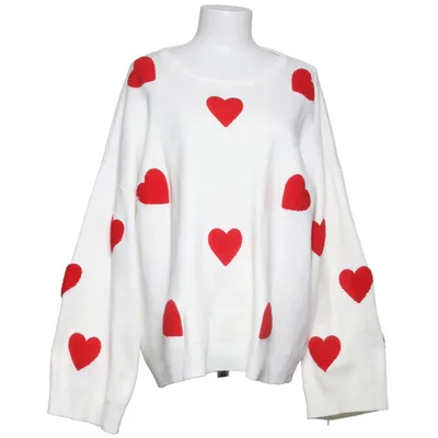 Sweater (White, Red) Cotton, Polyester