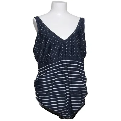 Badpak (Blauw, Wit) van Ulla Popken Elastaan, Polyamide