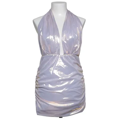 Halterneckklänning (Vit, Silverfärgad) från Missguided Elastan, Polyester