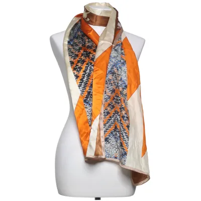 Shawl (Orange, Brown, White) Silk