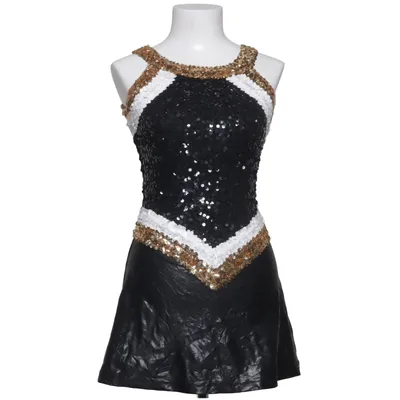 Dansdräkt (Svart, Vit, Guldfärgad) från Varsity Akryl, Polyester