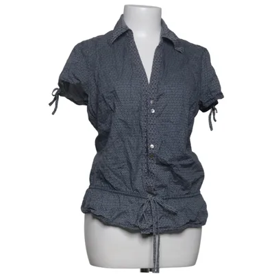 Wrap blouse (Blue, White) from ESPRIT Cotton