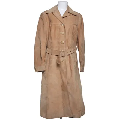 Læderfrakke (Beige) Læder, Viscose