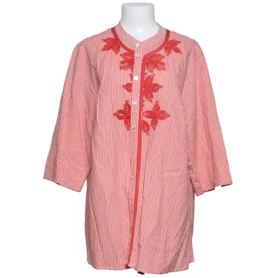 Blouse (Red, White) from Selection by Ulla Popken Linen, Viscose
