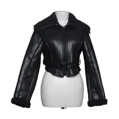 Shearling jacket (Black) from Oh Polly Polyester, Polyurethane