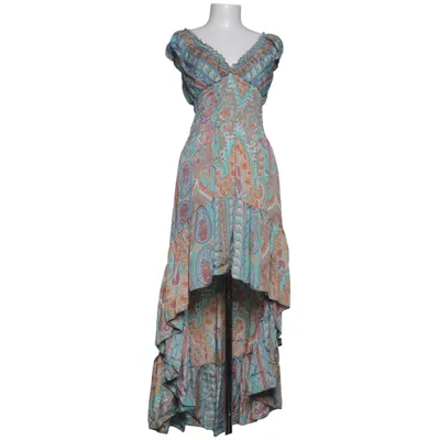 Maxi dress (Blue, Multicolored) from Deepti S.C. Polyester, Silk