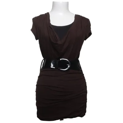 Jurk (Bruin, Zwart) van Amisu Elastaan, Viscose