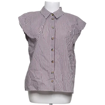 Short sleeve shirt (White, Brown) from Zara Cotton, Polyamide, Viscose
