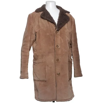 Shearlingjakke (Brun) fra East West Læder, Polyester
