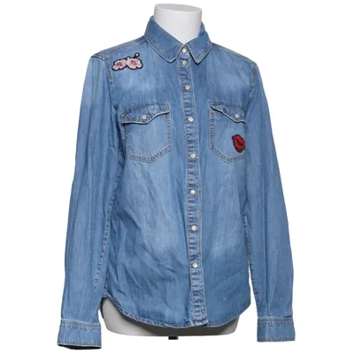 Denim blouse (Blauw, Meerkleurig) van Oui Katoen