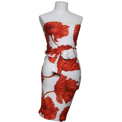 Dress (White, Orange) from Kookaï Elastane, Polyester