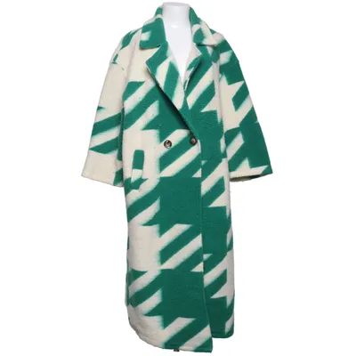 Coat (Green, White) from Ambika Polyester, Wool
