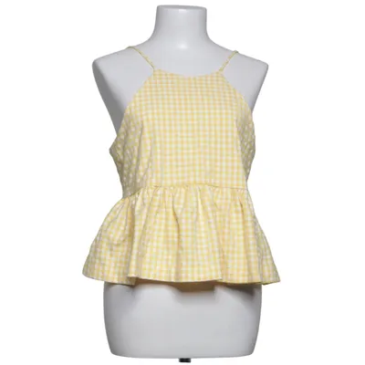 Crop top (Jaune, Blanc) de Zara Coton, Élasthane, Polyester, Viscose
